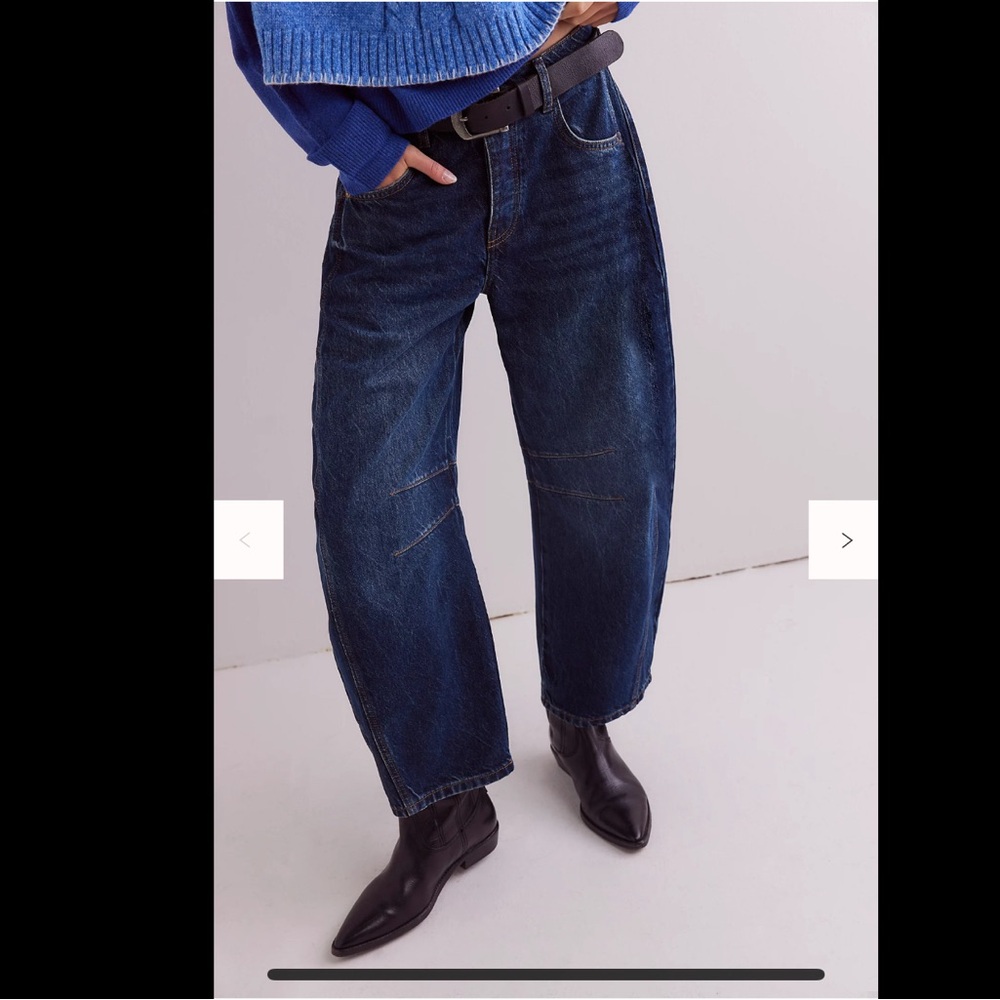 Free People Good Luck Barrel Jeans, 28, NWT